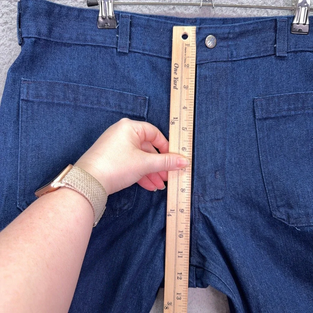 VTG Seafarer Jeans Mens 32x31 Blue Utility Trousers Denim Bell Bottom Pants